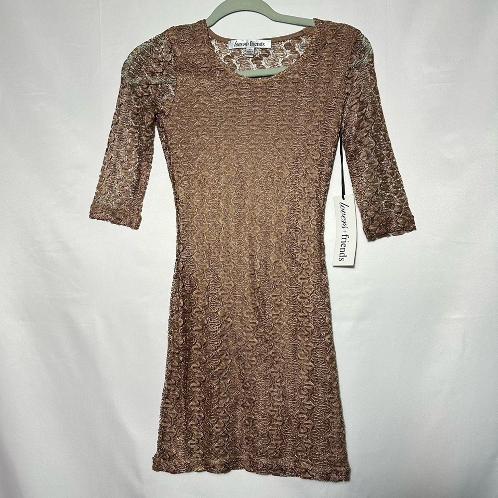 NWT Lovers + Friends Brown Lace Dress Size XS